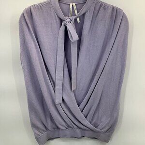 Anthropologie Lavender Knit Tie-Front Sweater Small Soft Lightweight